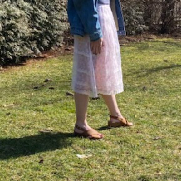 Floral Skirt With White Tulle Overlay Necessary Objects. - Picture 3 of 5